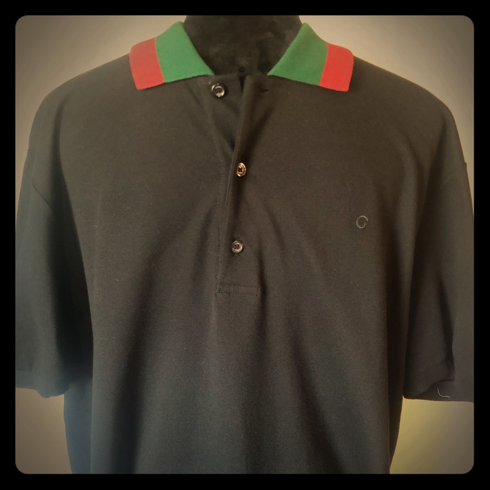 Gucci G Logo Web Collar Pique Polo Shirt